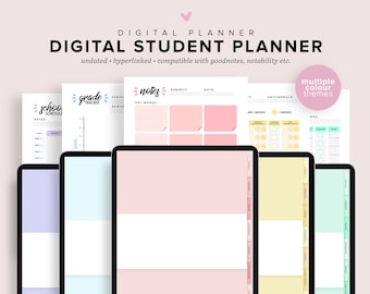 DIGITAL Student Planner, Digital School Planner, Academic Planner, iPad Student Planner, iPad Study Planner, Goodnotes Student Planner