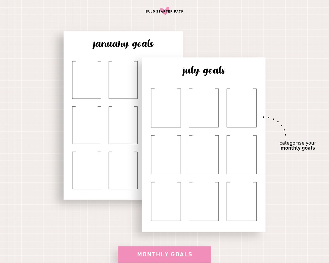 Bullet Journal Starter Pack Printable Bullet Journal Etsy