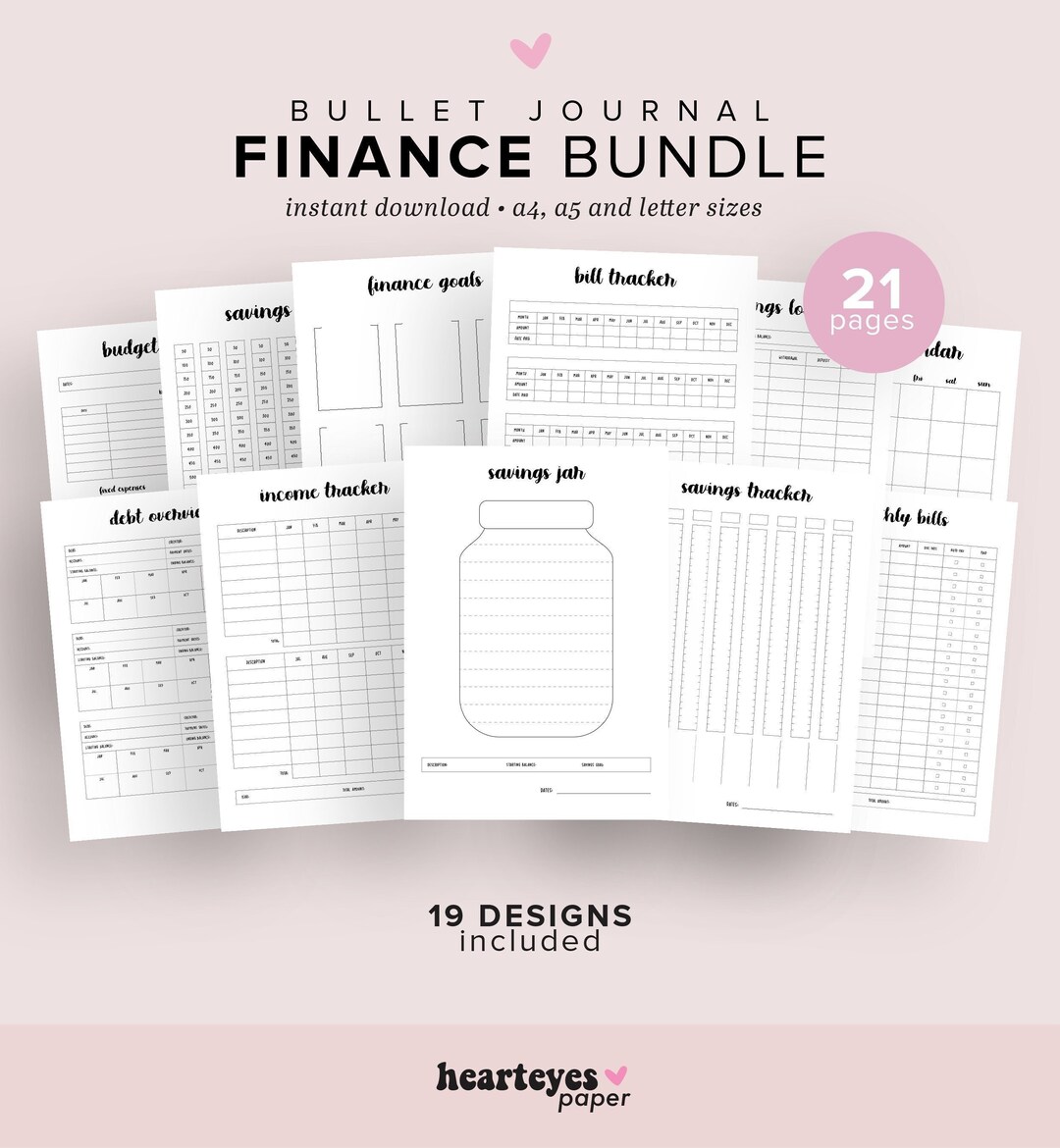Finance Planner Pack Printable, Bullet Planner Printable, Money Planner ...