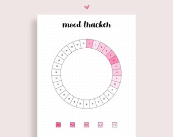 Mood Tracker Printable, Mood Chart Journal, Bullet Planner Printable, Journal Pages, Journal Inserts, Mood Log, Habit Log, Wellness Tracker