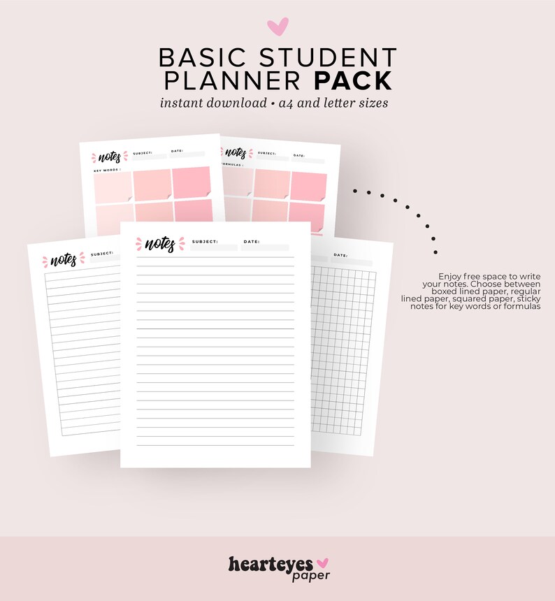 Printable Student Planner, Study Planner Pack, School Planner, College ...