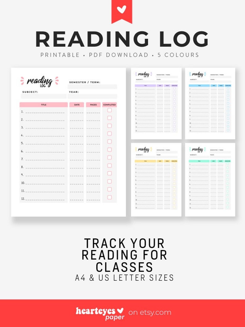 Studying Log, Printable Planner, Reading through Checklist, Studying Magazine, Ebook Log, E-book Tracker, Faculty Examining, University student Planner - A4 and Letter Dimensions graphic relating to Reading Log Printable known as Examining Log, Printable Planner, Examining Checklist, Reading through Magazine, Guide Log, Guide Tracker, College Reading through, University student Planner - A4 and Letter Dimensions