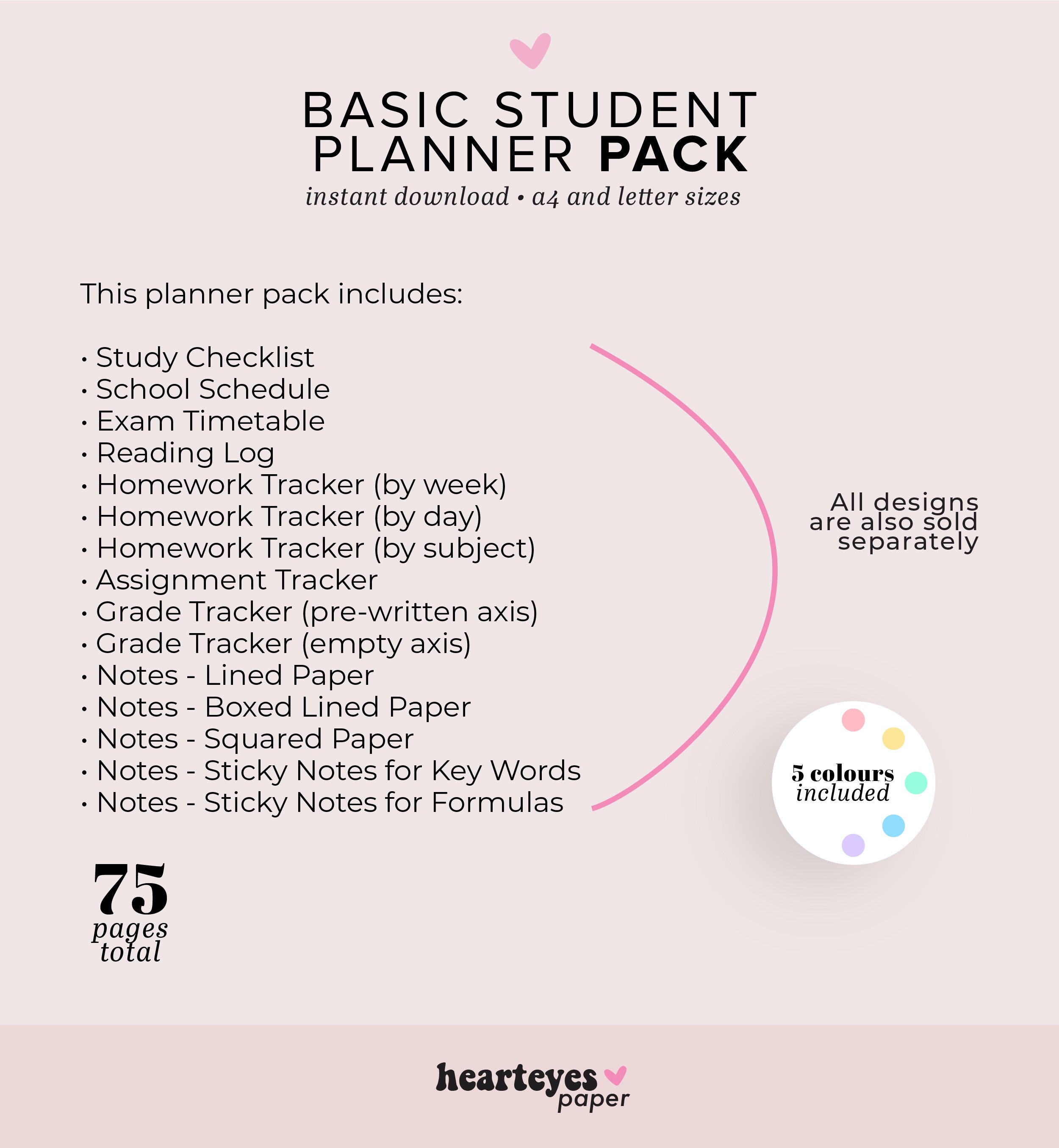 Printable Student Planner, Study Planner Pack, School Planner, College ...