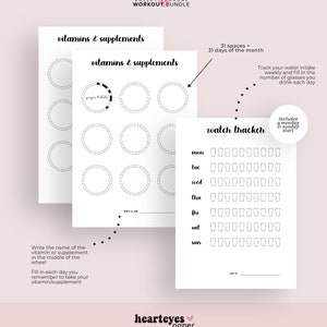 Fitness Planner Printable, Workout Planner Printable, Fitness Tracker, Weight Loss Planner, Weight Tracker, Journal Pages, Bullet Planner image 8