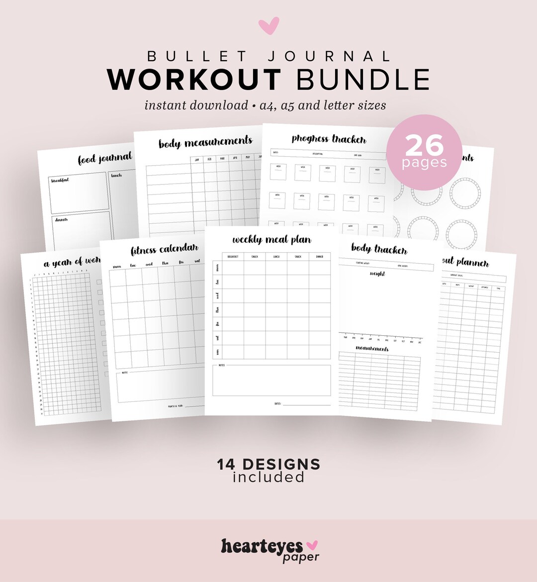 Fitness Planner Printable, Workout Planner Printable, Fitness Tracker ...