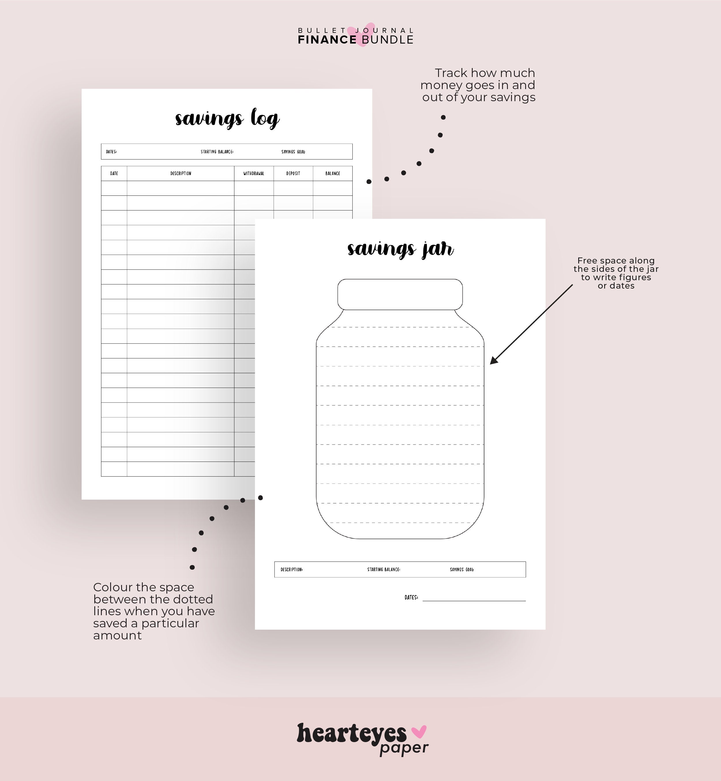 Finance Planner Pack Printable Bullet Journal Printable | Etsy Canada