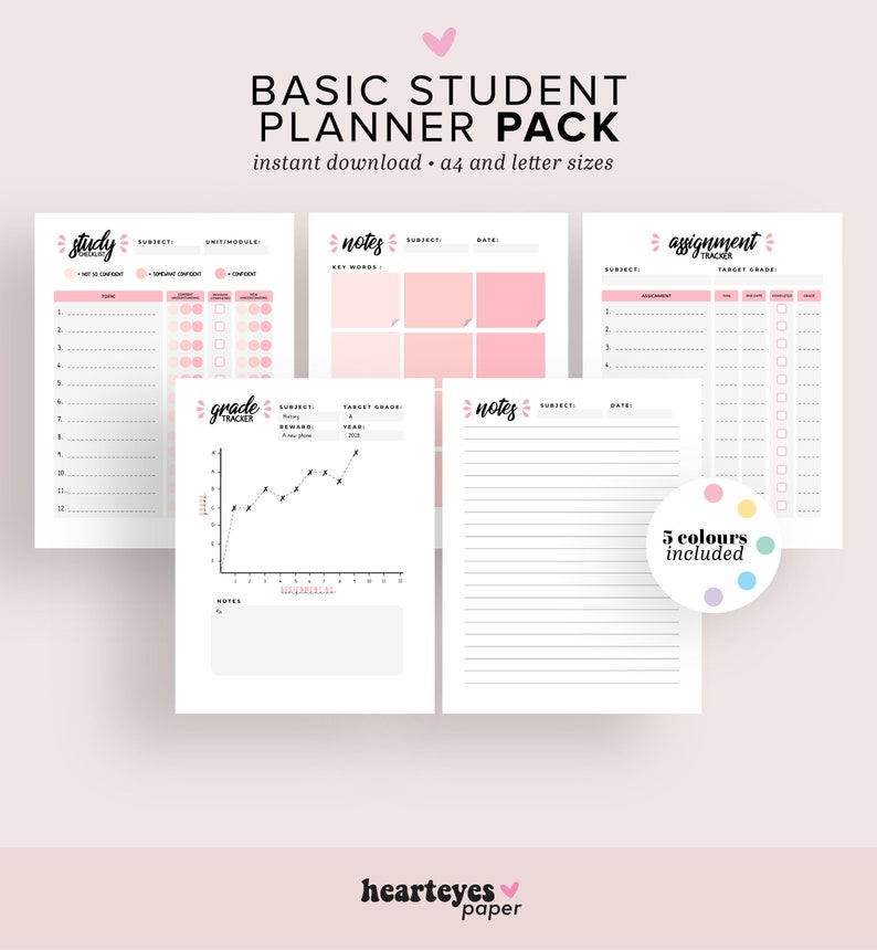 Printable Student Planner Study Planner Pack School Planner - Etsy ...