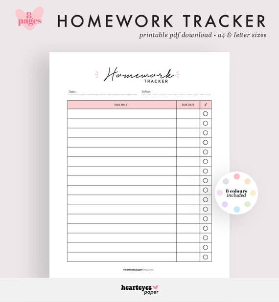 Free Assignment Tracker Printable FREE PRINTABLE TEMPLATES