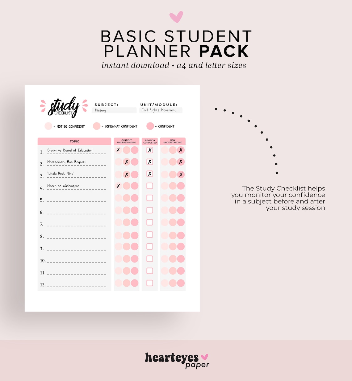 Printable Student Planner, Study Planner Pack, School Planner, College ...