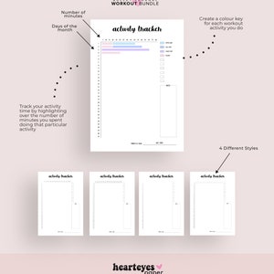 Fitness Planner Printable, Workout Planner Printable, Fitness Tracker, Weight Loss Planner, Weight Tracker, Journal Pages, Bullet Planner image 7