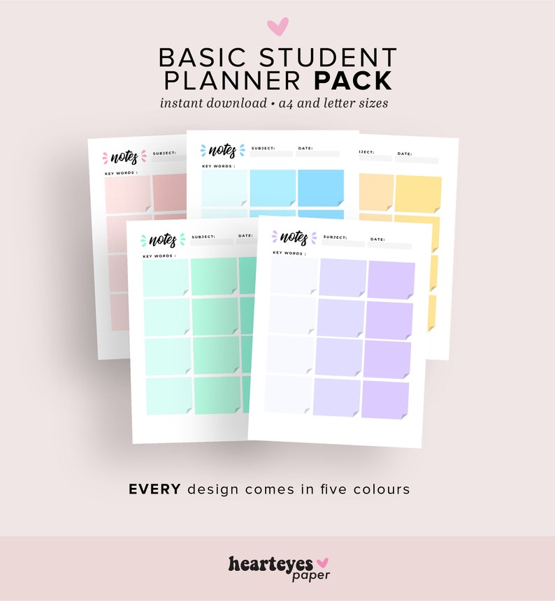 Printable Student Planner Study Planner Pack School Planner - Etsy ...