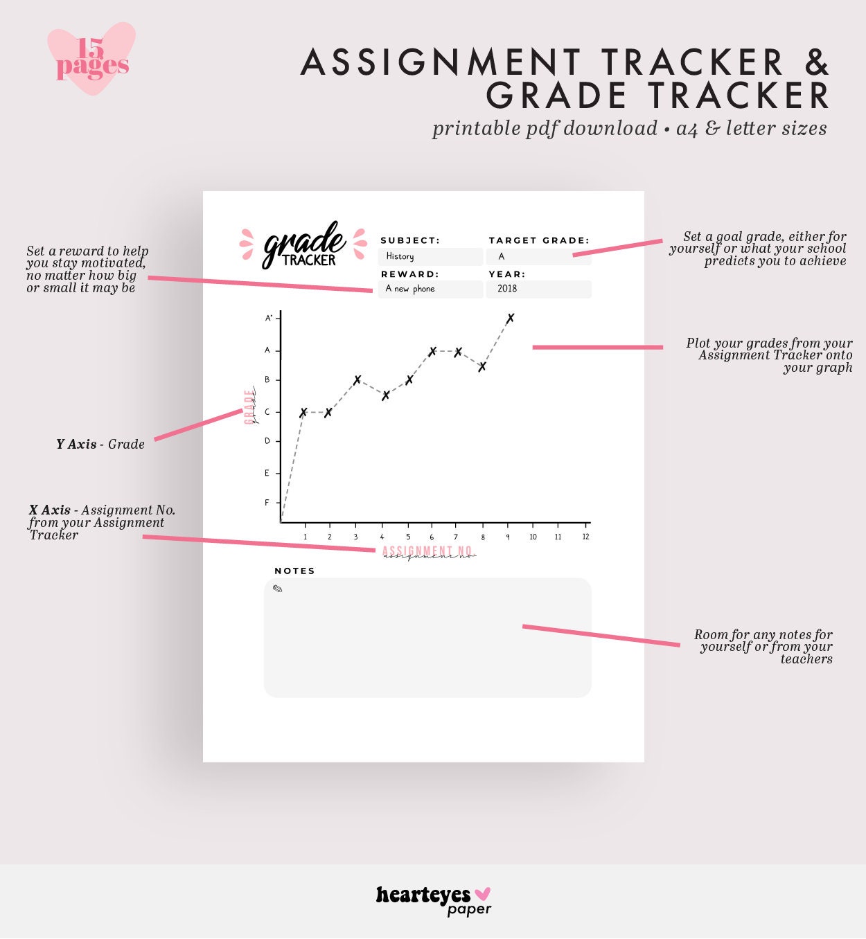Assignment and Grade Tracker, Printable Grade Tracker, Printable ...