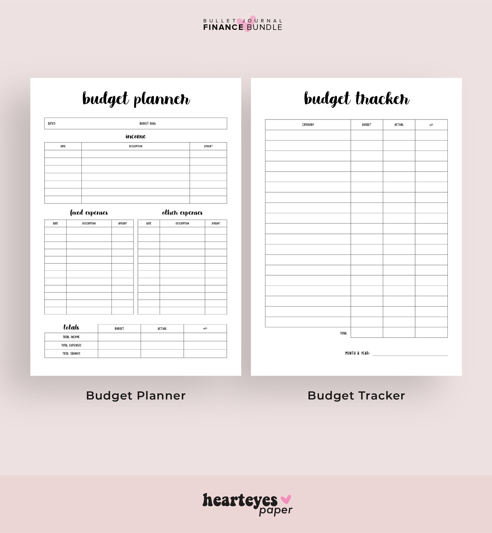 Finance Planner Pack Printable Bullet Journal Printable | Etsy