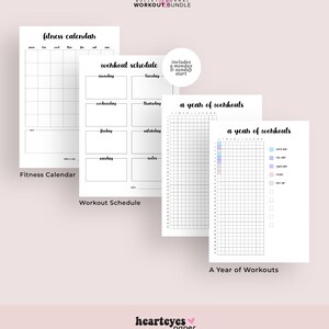 Fitness Planner Printable, Workout Planner Printable, Fitness Tracker, Weight Loss Planner, Weight Tracker, Journal Pages, Bullet Planner image 2