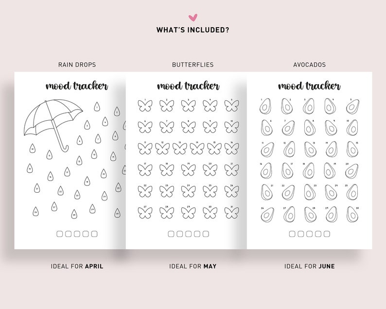 Mood Tracker Bundle Printable Mood Journal Mood Chart Etsy Mood Tracker Bundle Printable Mood Journal Mood Chart Etsy