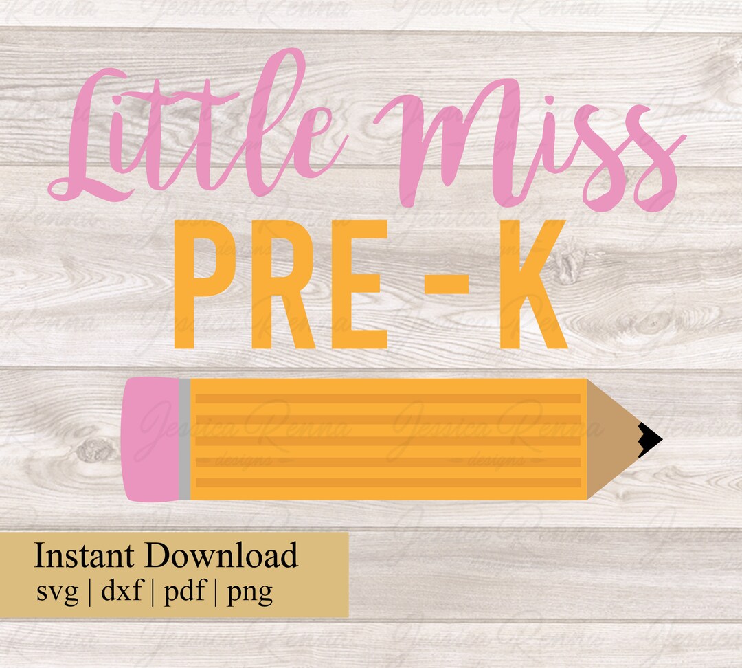 Little Miss Pre-k SVG, Pre-k SVG, Back to School Cut File, Pre-school