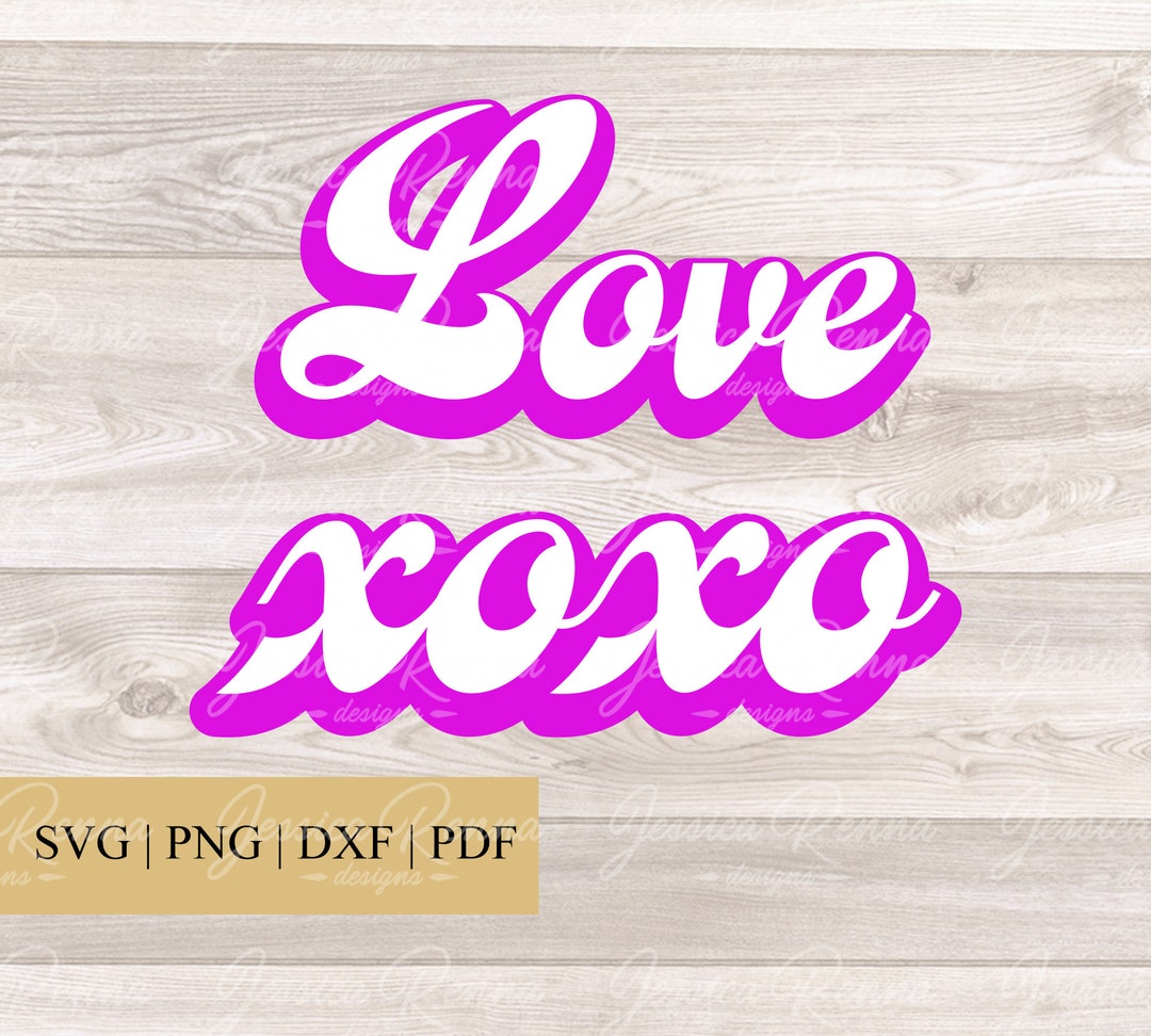 Retro Love SVG, Retro Xoxo SVG, Valentines SVG, Cut File, Love and Xoxo ...