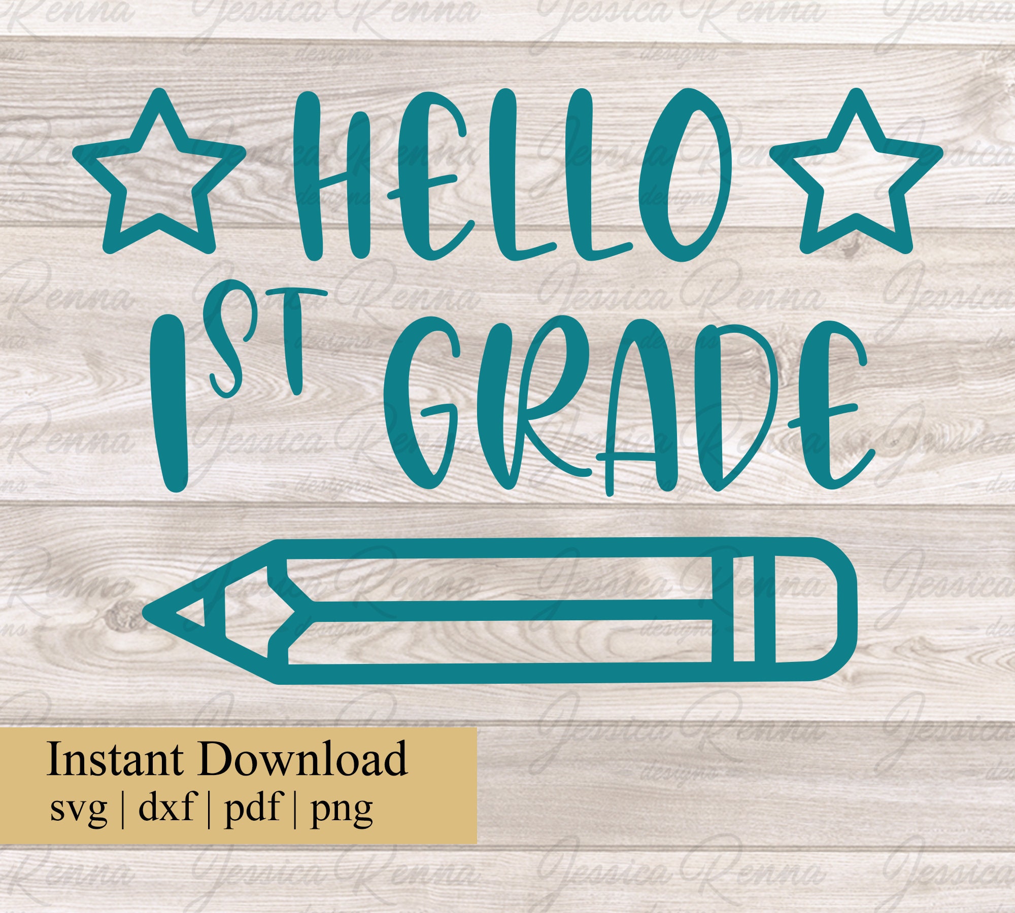 Hello First Grade SVG First Grade SVG Back to School Cut | Etsy