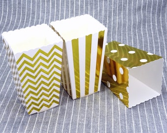 12 gift box white gold popcorn box snack box biscuit box gift box candy box popcorn ColorfulMixxDIY