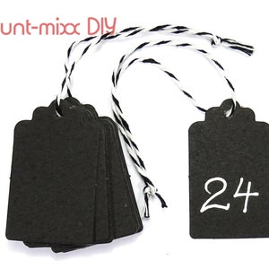 Black gift tags, gift wrapping, 25/100 from 2.90 euros, party and giving, black tags, describe, stamp, ColorfulMixxIDY image 2
