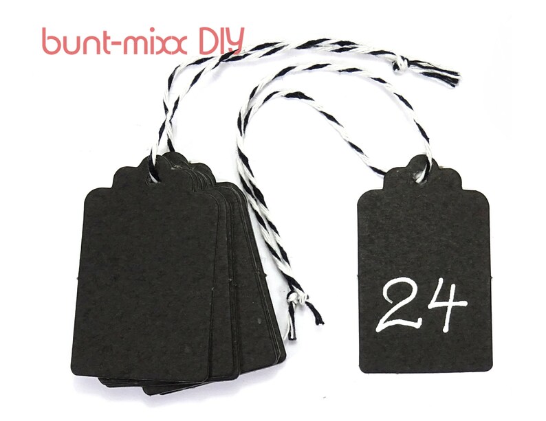 Black gift tags, gift wrapping, 25/100 from 2.90 euros, party and giving, black tags, describe, stamp, ColorfulMixxIDY image 2