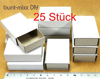 25 mini boxes gift packaging DIY crafts, Advent calendar boxes, white, jewelry case sliding box, material ColorfulMixxDIY