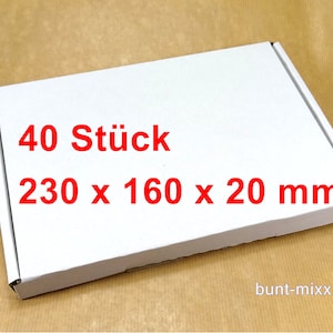 40 Stück Versandkarton Karton weiß A5 Großbrief 23x16x2 cm Verpacken Verschicken Material BuntMixxDIY