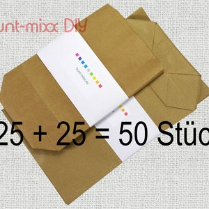 50 sacchetti regalo in carta kraft, 2 misure 14x21 e 17 x 26 cm, calendario dell'avvento, sacchetti di carta, imballaggio, BuntMixxDIY