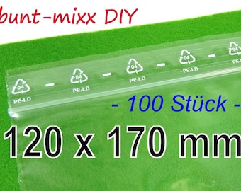 Ziplock bag 120 x 170 mm card A6, make cards, pack and send material BuntMixxDIY