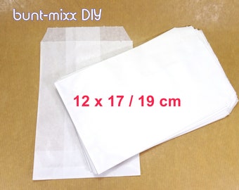 Papiertüten weiß leicht transparent Tüten flach Karte A6 Scrapbooking candy bag Verpackung Geschenk DIY Material BuntMixxDIY