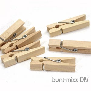 24 mini wooden clips 4 cm DIY Advent calendar crafts, clothespins, scrapbooking, material BuntMixxDIY