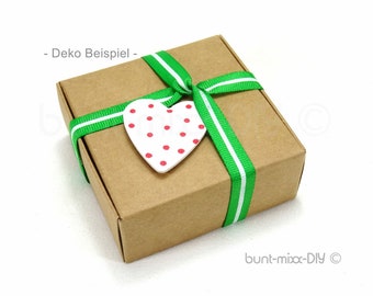 Schachtel Geschenkbox für Gastgeschenk Geschenke verpacken, 7,5x7,5x3 cm Faltschachteln Kraftpapier Karton Adventskalender DIY Gr.M