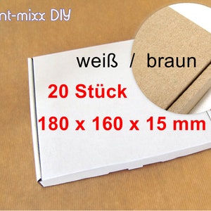 20 Stück Versandkarton WARENPOST International Großbrief Kartons 19x16,5x2 cm mm weiß oder braun ca. DIN C6. Verpackungsmaterial BuntMixxDIY