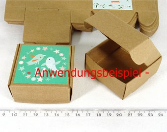 30 Faltschachteln Kraftpapier Karton, Geschenkbox, Verpackung Schachtel 5,5x5,5, Gastgeschenk box craftpaper Adventskalender, Gr. S