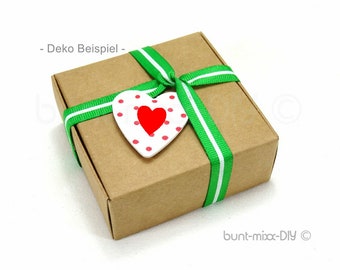 10 Schachteln Geschenkbox, für Gastgeschenk Geschenke verpacken, 7x7x3 cm Faltschachteln Kraftpapier Karton, Adventskalender DIY Gr.M