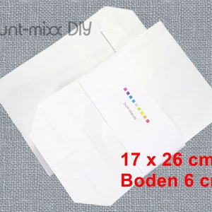 25 sacchetti di carta kraft, sacchetto con fondo bianco XL, 17 x 26 cm, calendario dell'Avvento, sacchetto di carta bianca, sacchetto regalo, materiale per confezioni regalo fai da te BuntMixxDIY