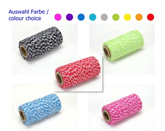 Twine Bäckergarn grün weiß rot blau pink FARBE Auswahl feine Kordel Scrapbook Geschenkband auf Pappe Rolle DIY Material BuntMixxDIY