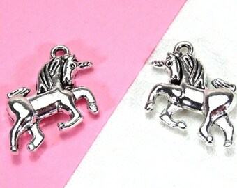 Pendant Unicorn Jewelry Pendant, Charm Pendant unicorn, 3D Charm, 30 Pcs., DIY Jewelry Begging Bracelet Making, BuntMixxDIY