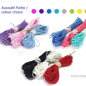 Waxed cotton cord 1 mm, 3 x 10 m, wax cord, jewelry making, knotting, macramé cord, string