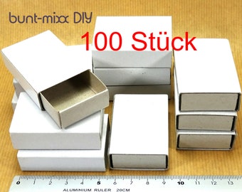 100 mini boxes white, sliding boxes, crafts scrapbooking, storage, guest gift, Advent calendar diy, material shop BuntMixxDIY