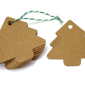 Etichette ALBERO carta kraft etichetta regalo albero di Natale abete carta artigianale X-Mas, selezione 25/50/100, BuntMixxDIY