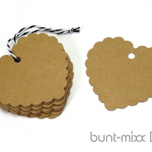 Geschenkanhänger natur beige Herz Geschenk verpacken Hochzeit Gastgeschenk Anhänger Kraftpapier, Auswahl 25/50/100 tags heart craftpaper
