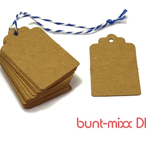 Geschenkanhänger natur beige, Gastgeschenk Anhänger Kraftpapier, Menge 25/100 St. Geschenk verpacken, tags craftpaper scrapbooking