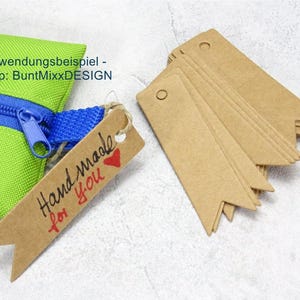 Geschenkanhänger Kraftkarton, Fahne Fähnchen gelocht Geschenkanhänger, 25/100, Geschenk verpacken, tags craftpaper, BuntMixxDIY