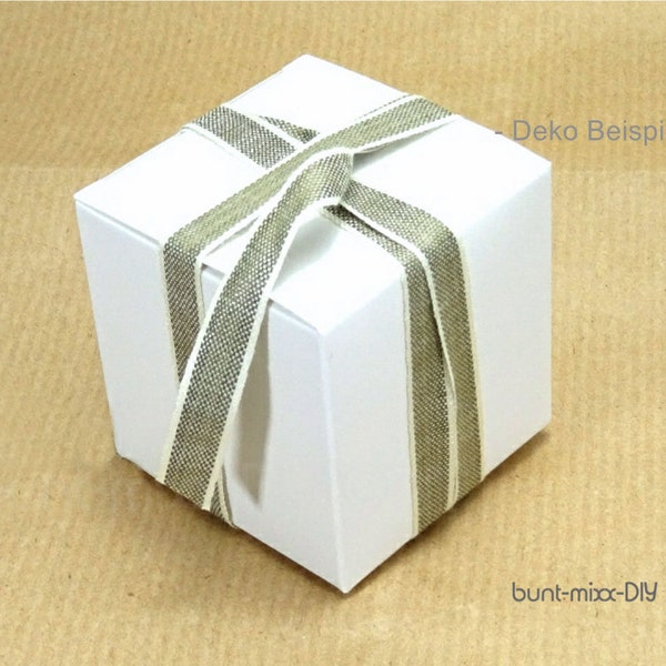 Schachteln Geschenkbox weiß Würfel 6 cm, Gastgeschenk Hochzeit Geschenke verpacken Adventskalender, Kraftpapier-Karton, square box white