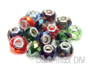 10 module beads faceted glass