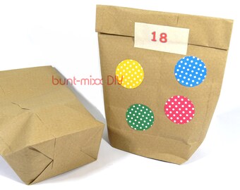 100 Kraftpapier Bodenbeutel XL 17x26cm natur Farbe Tüten Papiertüten Diy Geschenk Gastgeschenk Adventskalender BuntMixxDIY