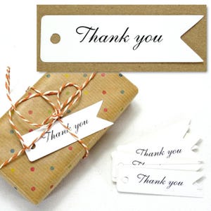 Geschenkanhänger weiß THANKY YOU, Fahne Fähnchen gelocht Geschenkanhänger, 25/100, Geschenk verpacken, BuntMixxDIY