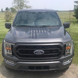 Distress American Flag Hood Decal