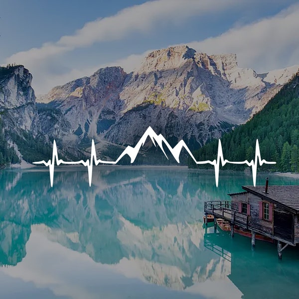 Mountain Range Heart Beat Vinyl Decal